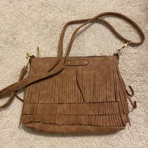 Suede Fringe crossbody purse